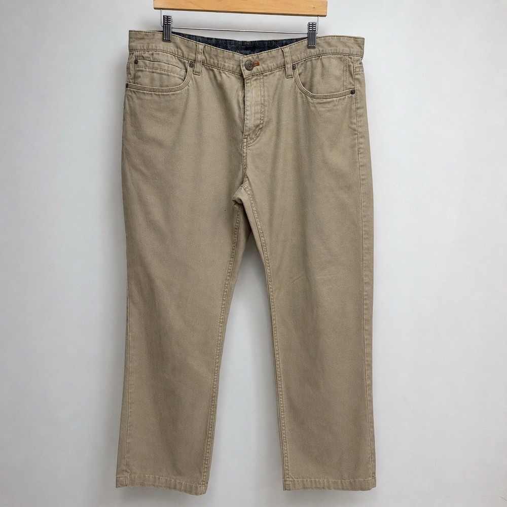 Weatherproof Vintage Cotton Spandex Khaki Straight Leg Pants 36x32 Men